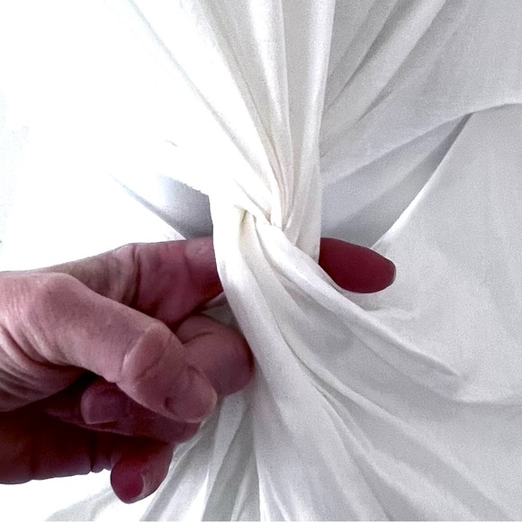 J. Crew Light knit sample shirt small with tie, gold bars and twisted back Small - Picture 7 of 10